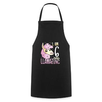 I Am A Six-Year-Old Lama - Cooking Apron - black - Front - AI Model Male 185 dark (185cm)