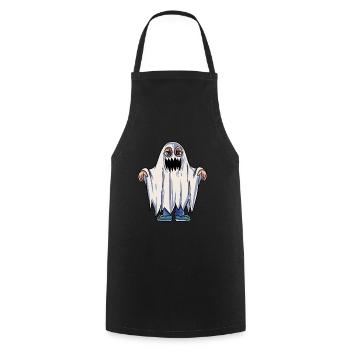 Kids Ghost Costume - Cooking Apron - black - Front - AI Model Male 185 dark (185cm)