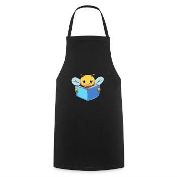 Bee Book Lovers - Cooking Apron - black - Front - AI Model Male 185 dark (185cm)