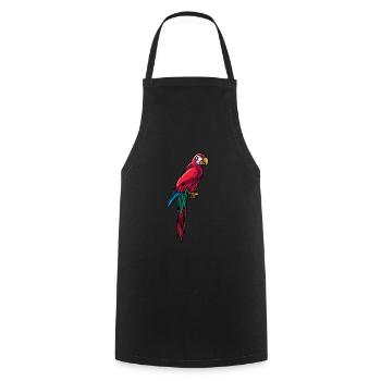 Roter Papagei - Kochschürze - Schwarz - Vorne - AI Model Male 185 dark (185cm)