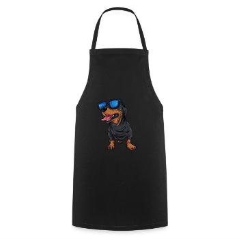 Teckel cool Teckel - Tablier de cuisine - noir - Devant - AI Model Male 185 dark (185cm)