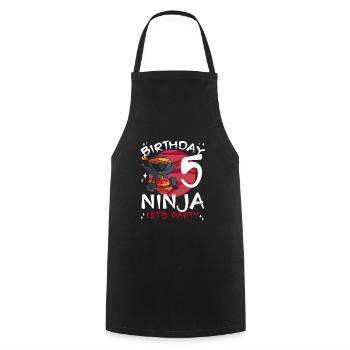 Ninja mignon pour le 5ème anniversaire - Tablier de cuisine - noir - Devant - AI Model Male 185 dark (185cm)