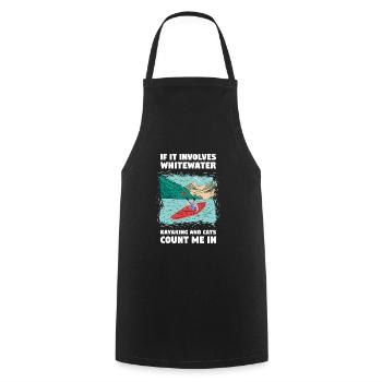 S’il s’agit de kayak en eau vive et de chats - Tablier de cuisine - noir - Devant - AI Model Male 185 dark (185cm)