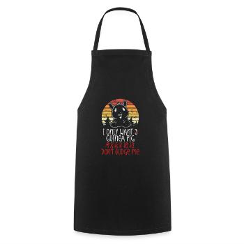 I just want guinea pig retro - Cooking Apron - black - Front - AI Model Male 185 dark (185cm)