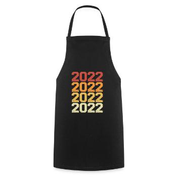 Year 2022 Colored Retro - Cooking Apron - black - Front - AI Model Male 185 dark (185cm)