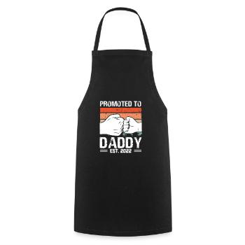 Promoted to Papa 2022 Retro - Cooking Apron - black - Front - AI Model Male 185 dark (185cm)