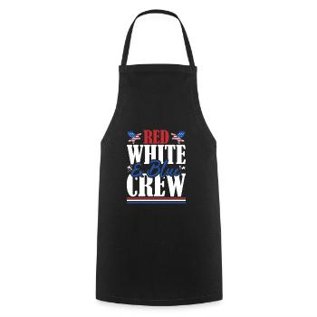 Veteran US Flag Red White & Blue Crew - Cooking Apron - black - Front - AI Model Male 185 dark (185cm)