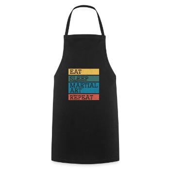 Manger des arts martiaux du sommeil et encore - Tablier de cuisine - noir - Devant - AI Model Male 185 dark (185cm)