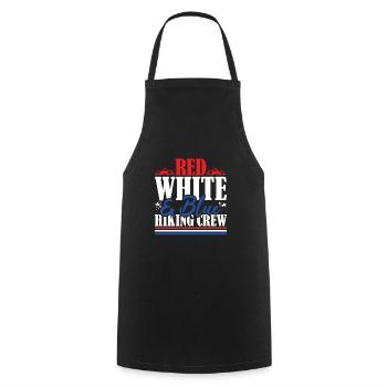 Veteran US Flag Red White & Blue Hiking Crew - Cooking Apron - black - Front - AI Model Male 185 dark (185cm)