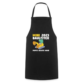 Bauherr 2023 Papa's Rechte Hand Bauleiter - Kochschürze - Schwarz - Vorne - AI Model Male 185 dark (185cm)