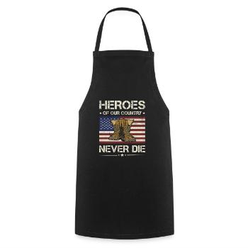Heroes of Our Country Never The Army Veteran - Cooking Apron - black - Front - AI Model Male 185 dark (185cm)