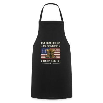 Patriotism Is Genuine From Birth Army Veteran - Cooking Apron - black - Front - AI Model Male 185 dark (185cm)