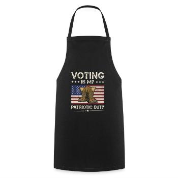 America Voting Is My Patriotic Duty Army Veteran - Cooking Apron - black - Front - AI Model Male 185 dark (185cm)