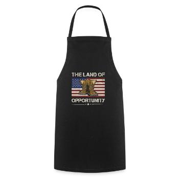 America The Land Of Opportunity Army Veteran - Kochschürze - Schwarz - Vorne - AI Model Male 185 dark (185cm)