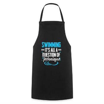 Nageurs Natation Natation - Tablier de cuisine - noir - Devant - AI Model Male 185 dark (185cm)