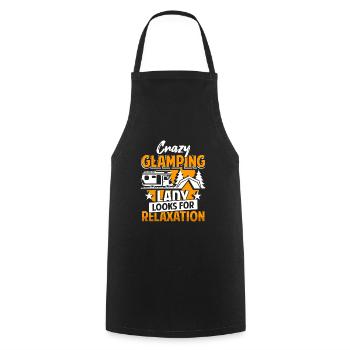 Glamping Camper Glamper - Cooking Apron - black - Front - AI Model Male 185 dark (185cm)