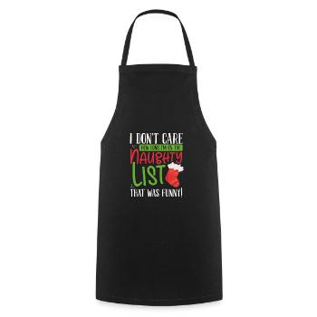 Je suis sur la liste qui est drôle - Tablier de cuisine - noir - Devant - AI Model Male 185 dark (185cm)