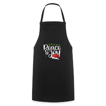 Peace and joy at Christmas - Cooking Apron - black - Front - AI Model Male 185 dark (185cm)