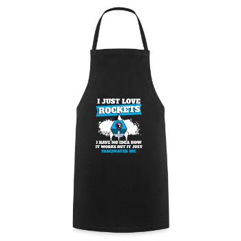 Science des vaisseaux spatiaux J’adore les fusées - Tablier de cuisine - noir - Devant - AI Model Male 185 dark (185cm)