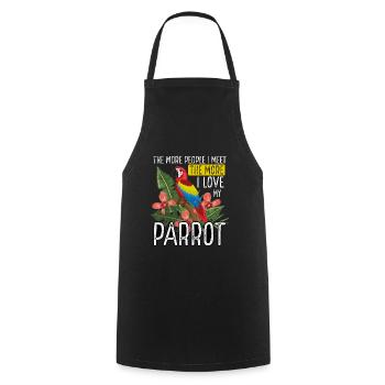J’adore mon perroquet - Tablier de cuisine - noir - Devant - AI Model Male 185 dark (185cm)