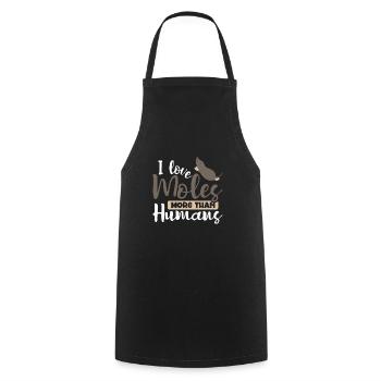 J’aime les taupes plus que les humains - Tablier de cuisine - noir - Devant - AI Model Male 185 dark (185cm)