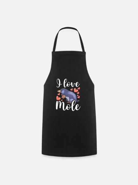 J’aime la taupe - Tablier de cuisine - noir