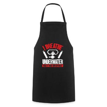 I underwater - Cooking Apron - black - Front - AI Model Male 185 dark (185cm)
