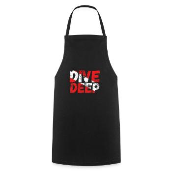 Dive deep A diver - Cooking Apron - black - Front - AI Model Male 185 dark (185cm)