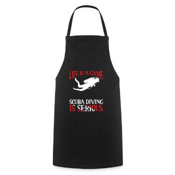 Life is a scuba diving - Cooking Apron - black - Front - AI Model Male 185 dark (185cm)