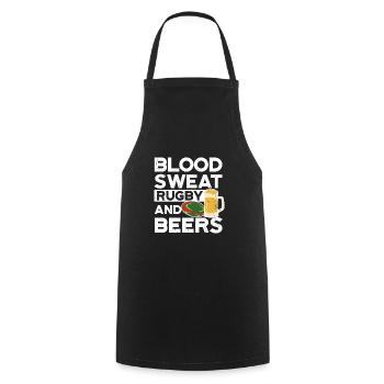 Blood Sweat Rugby et Bières Portugal Rugby - Tablier de cuisine - noir - Devant - AI Model Male 185 dark (185cm)
