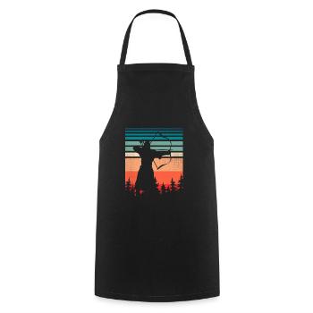 Archer with bow and arrow - Cooking Apron - black - Front - AI Model Male 185 dark (185cm)