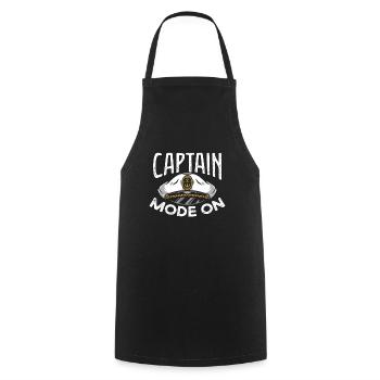 Mode Capitaine activé - Tablier de cuisine - noir - Devant - AI Model Male 185 dark (185cm)
