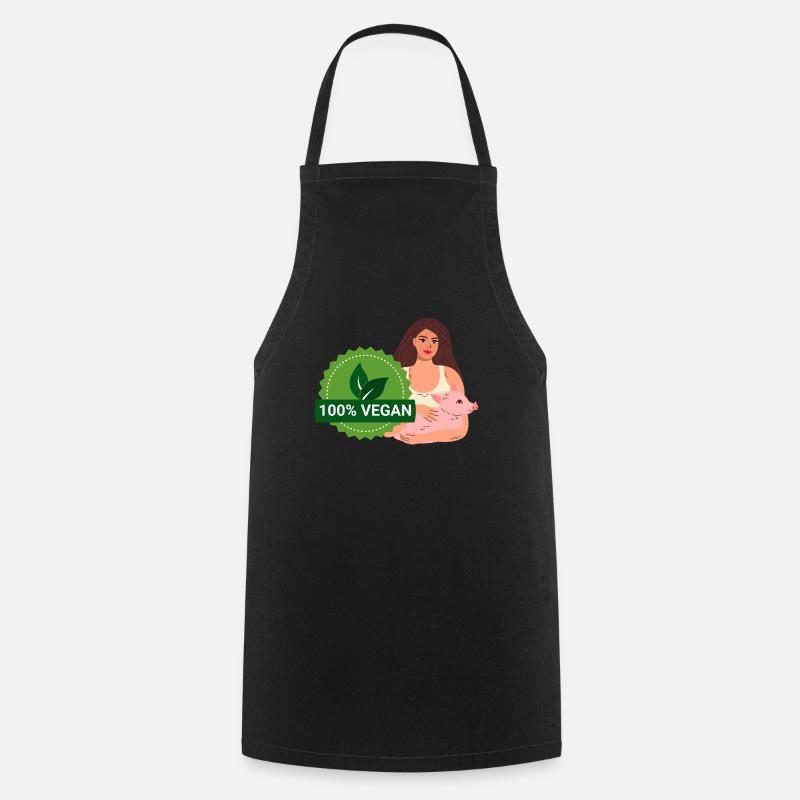 100% vegan - Cooking Apron - black