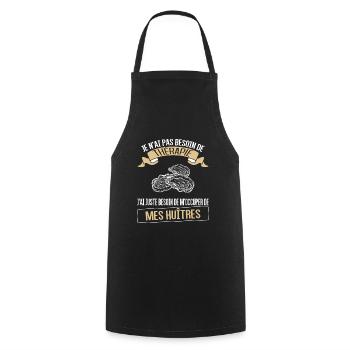 huitres et thérapie - Tablier de cuisine - noir - Devant - AI Model Male 185 dark (185cm)