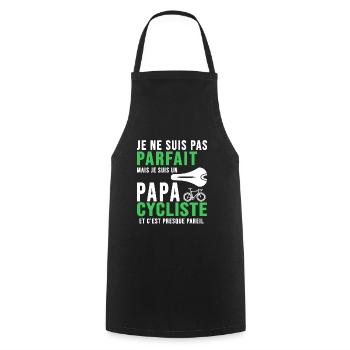 papa cycliste humour vélo velo vélos velos - Tablier de cuisine - noir - Devant - AI Model Male 185 dark (185cm)