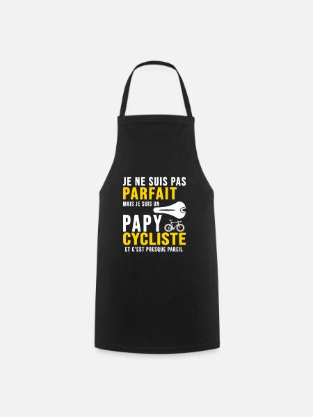 papy cycliste humour vélo velo vélos velos - Tablier de cuisine - noir
