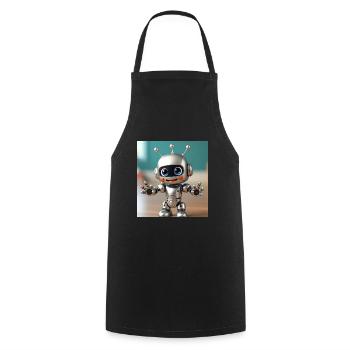 Funny robot design - Cooking Apron - black - Front - AI Model Male 185 dark (185cm)
