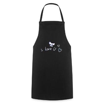ich liebe dich herzen schleife rosa - Kochschürze - Schwarz - Vorne - AI Model Male 185 dark (185cm)