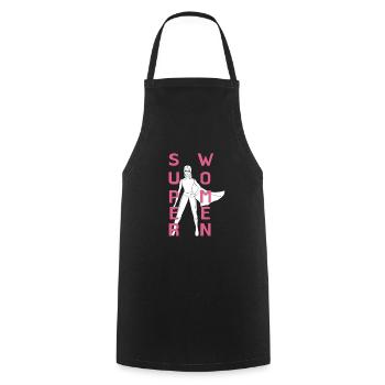 SUPERWOMEN mit Motiv! - Kochschürze - Schwarz - Vorne - AI Model Male 185 dark (185cm)