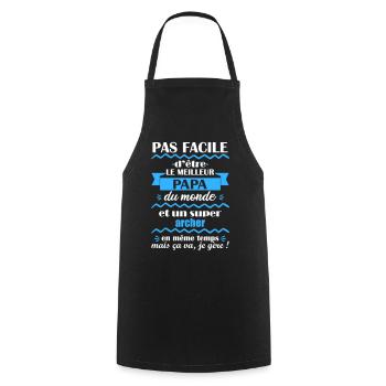 Meilleur papa archer, cadeau fête des pères - Tablier de cuisine - noir - Devant - AI Model Male 185 dark (185cm)
