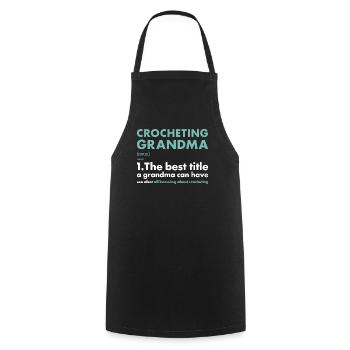 Crocheteur Mamie Définition Crochet - Tablier de cuisine - noir - Devant - AI Model Male 185 dark (185cm)