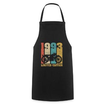 Vintage Moto 1993 Rétro Cadeau D'anniversaire - Tablier de cuisine - noir - Devant - AI Model Male 185 dark (185cm)