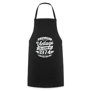 Vintage 1974 Édition Limitée - Tablier de cuisine - noir - Devant - AI Model Male 185 dark (185cm)