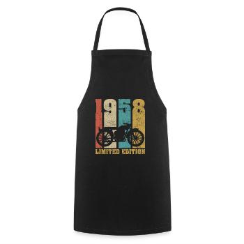 Vintage Moto 1958 Rétro Cadeau D'anniversaire - Tablier de cuisine - noir - Devant - AI Model Male 185 dark (185cm)