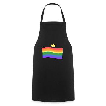 lgbt flagge regenbogen krone liebe - Kochschürze - Schwarz - Vorne - AI Model Male 185 dark (185cm)