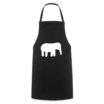 Éléphant Bébé Symbole Animal - Tablier de cuisine - noir - Devant - AI Model Male 185 dark (185cm)