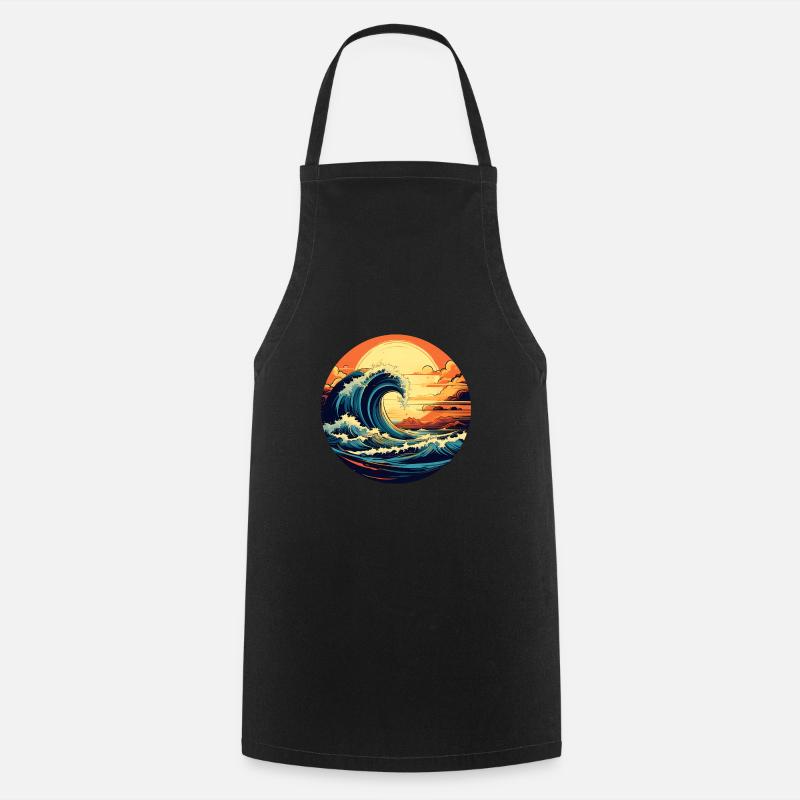 Vagues de l’océan - Tablier de cuisine - noir