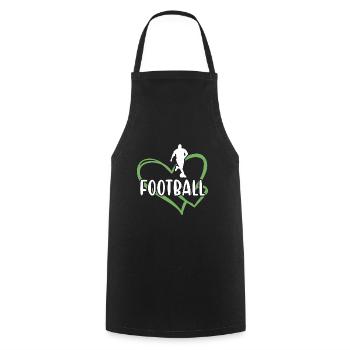 Sport Coeur Football - Tablier de cuisine - noir - Devant - AI Model Male 185 dark (185cm)
