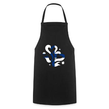 Finland Flag Suomi Finnish Flag Used Look - Cooking Apron - black - Front - AI Model Male 185 dark (185cm)