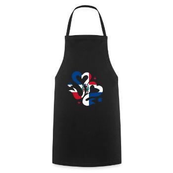 France Flag Distressed Look French Flag - Cooking Apron - black - Front - AI Model Male 185 dark (185cm)